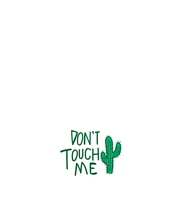 Dont touch me model alb pe tricou
