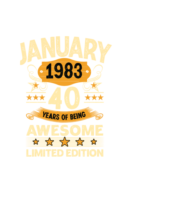 January 1983 40 years of being limited edition model negru pe tricou
