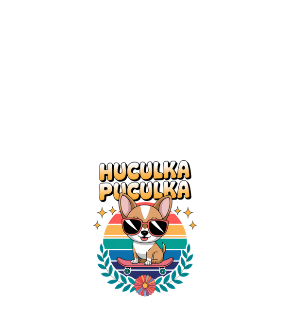 Huculka Puculka Câine 2 model alb pe tricou
