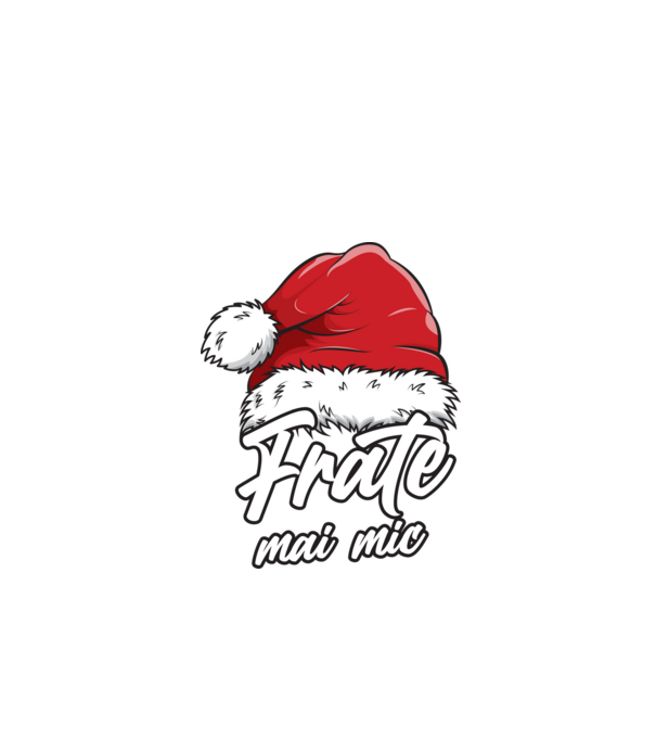 frate mai mic Santa Hat model negru pe tricou
