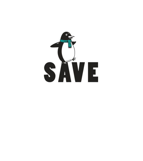 Save penguin model alb pe tricou
