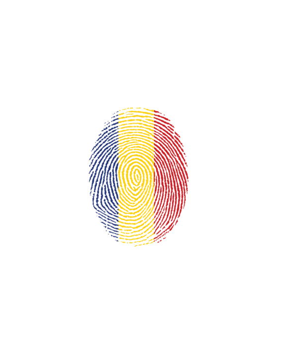 România fingerprint model negru pe tricou