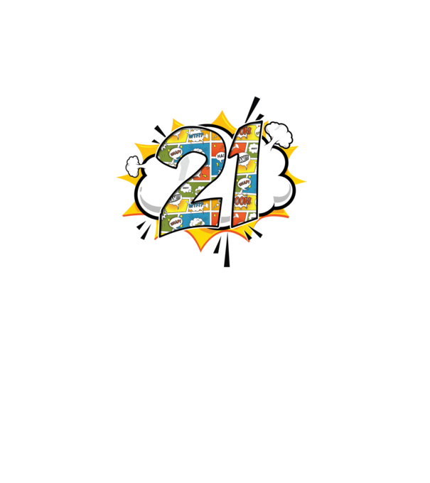 Birthday Comic Number 21 model turcoaz pe tricou