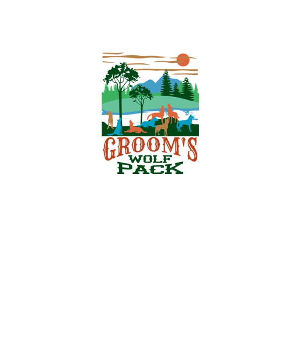 Grooms wolf pack model nisipiu pe tricou