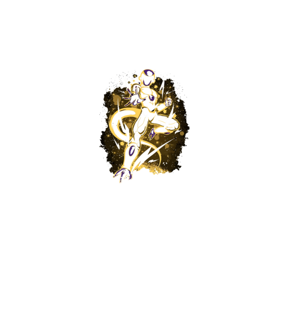 golden freeza dragonball model negru pe tricou