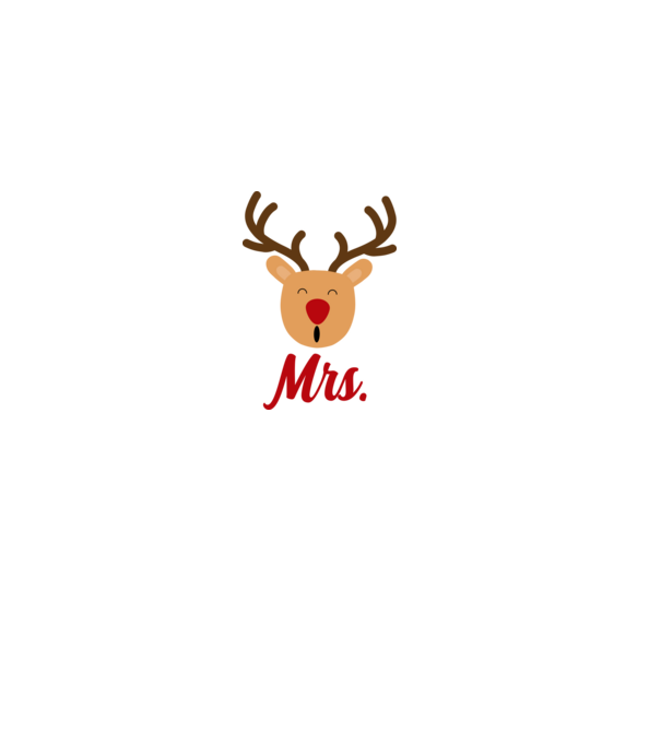 Mrs Reindeer christmas couple model roz deschis pe tricou