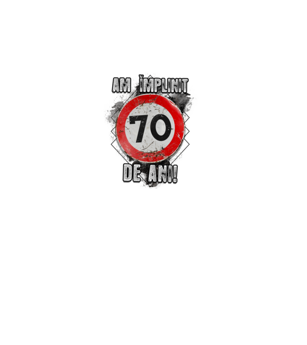 Am împlinit 70 de ani! model negru pe tricou