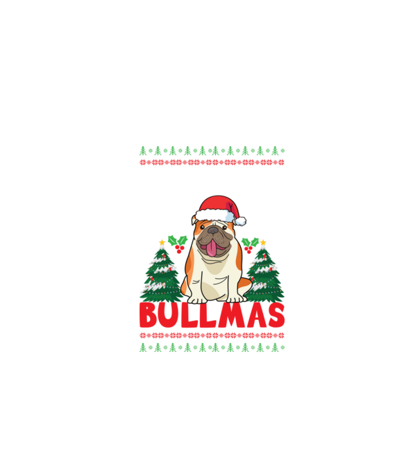 Merry bullmas ugly sweater model negru pe tricou