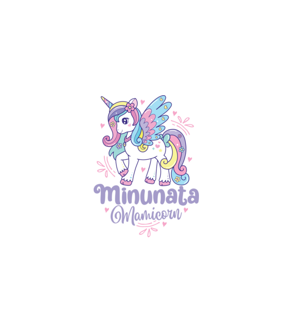 Minunata Mamicorn model alb pe tricou