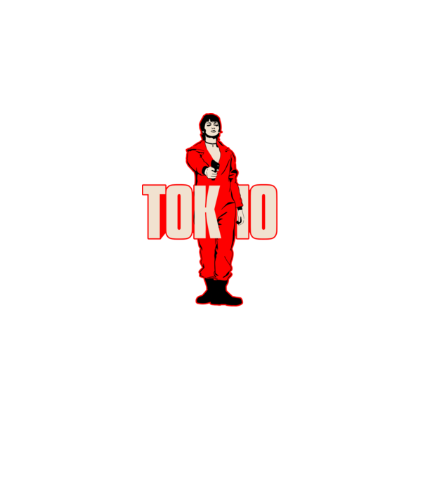 tokyo la casa de papel model negru pe tricou