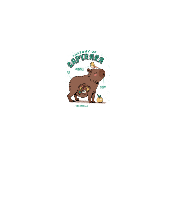 Anatomy of Capybara model alb pe tricou