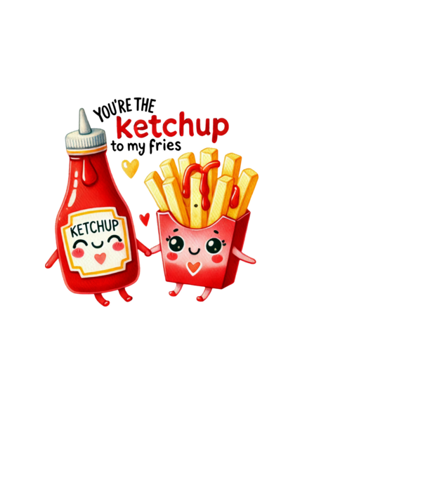 Ketchup to my Fries model alb pe tricou
