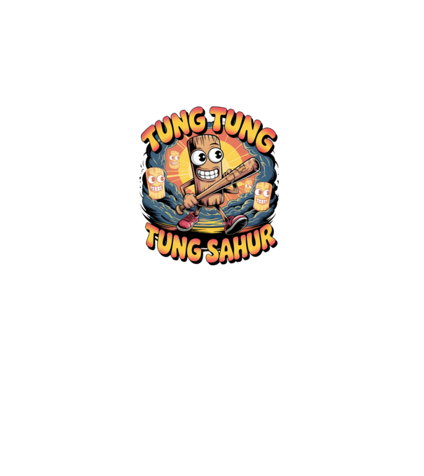 Tung Tung Tung Sahur Retro model negru pe tricou