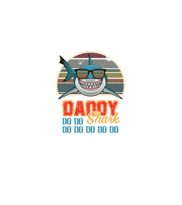 Daddy shark v2 model negru pe tricou