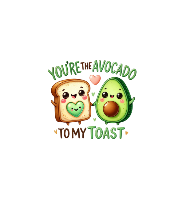Avocado to my Toast model alb pe tricou