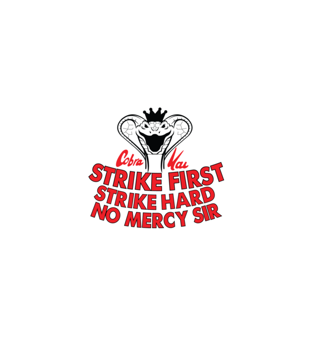 Strike first strike hard logo model alb pe tricou