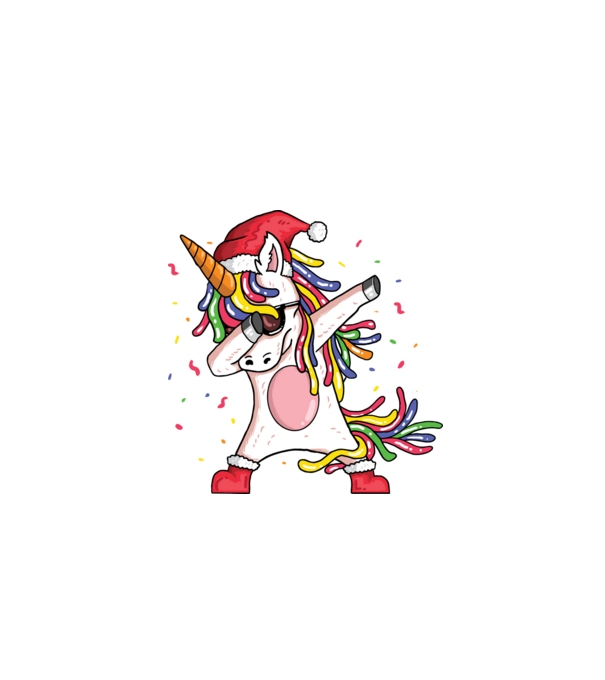 Christmas unicorn dab model negru pe tricou