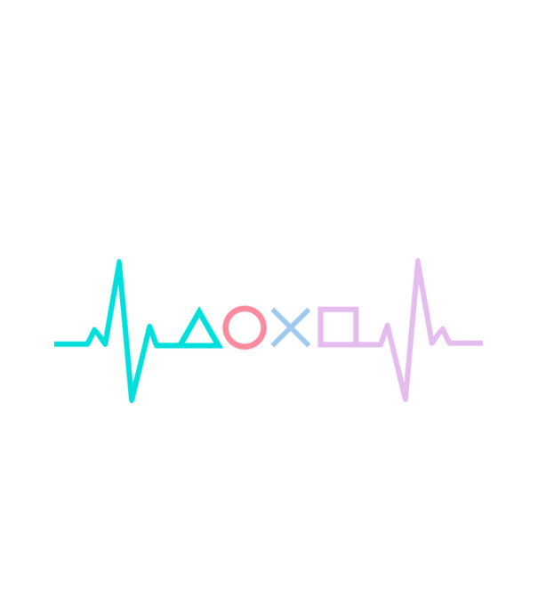 Playstation Symbols EKG model alb pe tricou