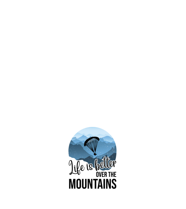 Life is better over the mountains model albastru închis pe tricou