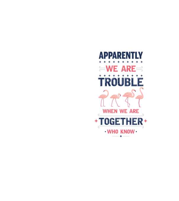 Trouble together flamingos model galben neon pe tricou