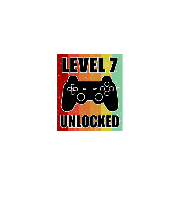 level 7 unlocked retro gamer model negru pe tricou