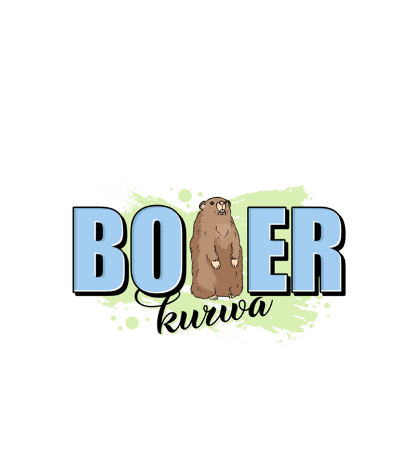 Bober Kurwa model alb pe tricou