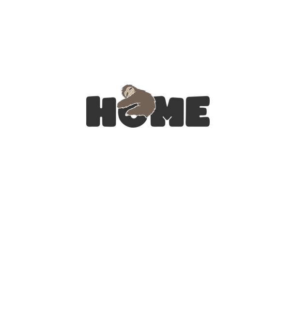 Home Sloth model alb pe tricou
