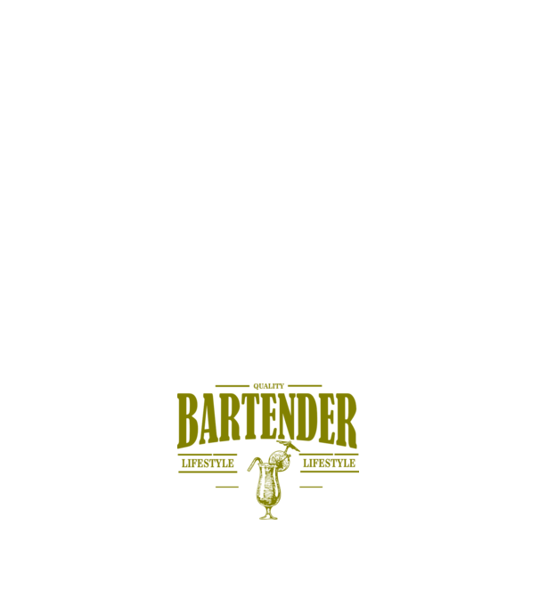 Lifestyle Bartender model alb pe tricou