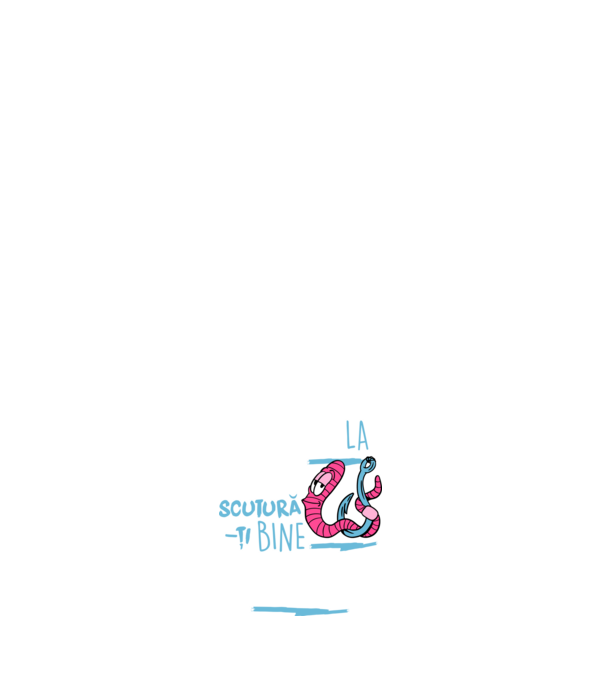 Secretul la pescuit scutură-ți bine viermele model alb pe tricou