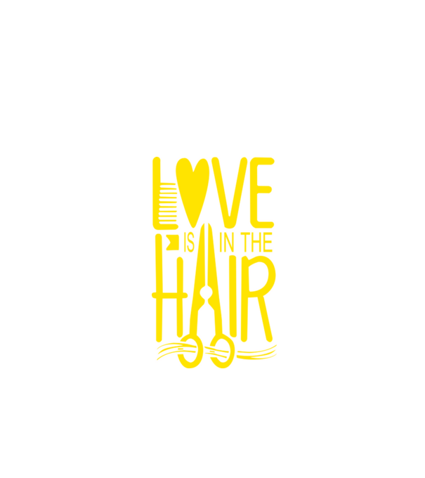 Love is in the hair model negru pe tricou