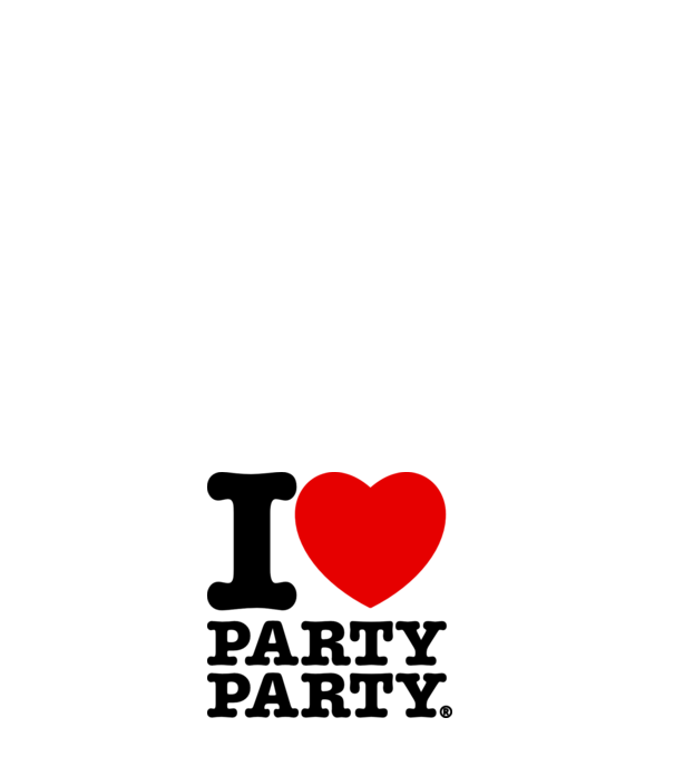 I love party party model negru pe tricou
