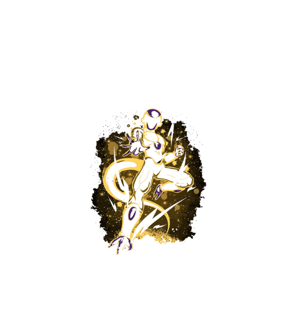 golden freeza dragonball model negru pe tricou