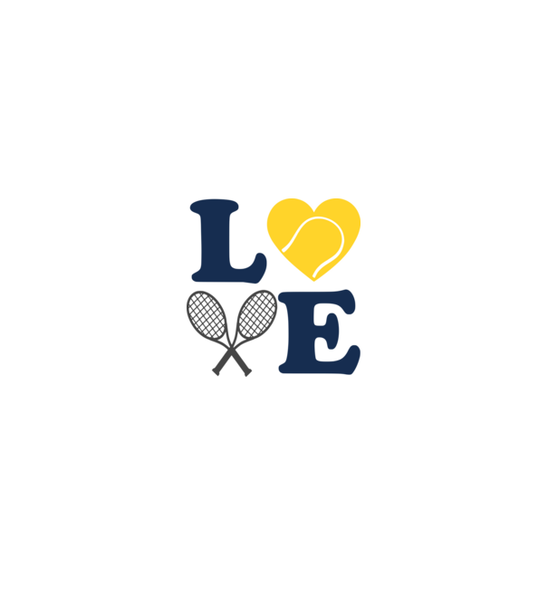 LOVE Tennis model alb pe tricou