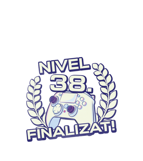 Nivel 38 finalizat! model negru pe tricou