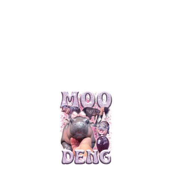 MOO DENG baby hippo model alb pe tricou