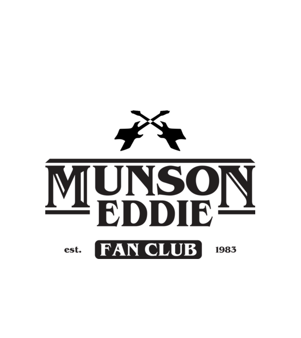 eddie munson fan club model alb pe tricou