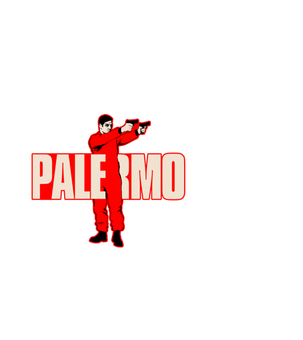 palermo la casa de papel model negru pe tricou