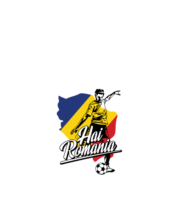 Hai romania fotbal model alb pe tricou