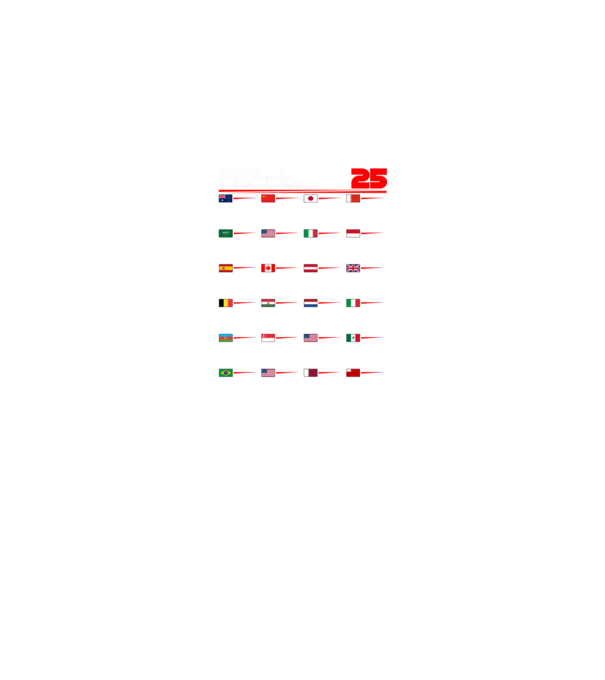 F1 calendar 2025 negru model negru pe tricou