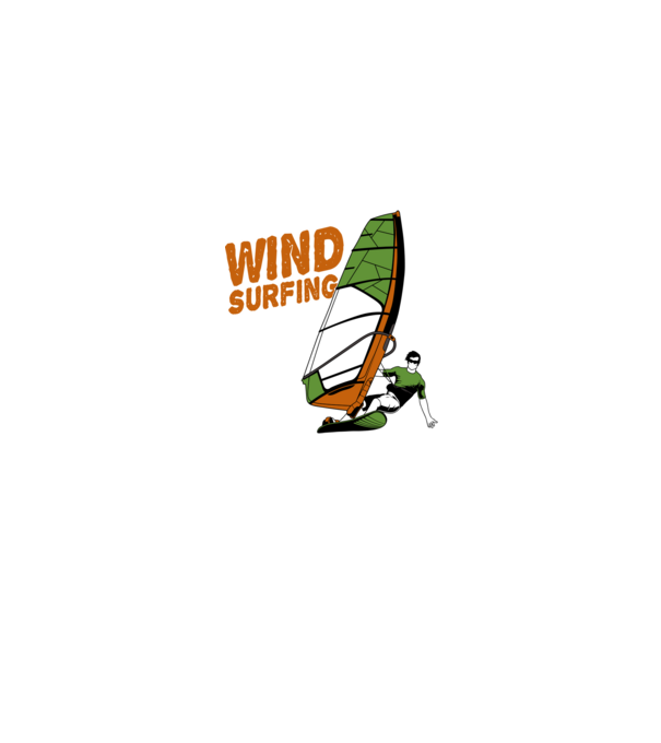 Wind Surf model negru pe tricou