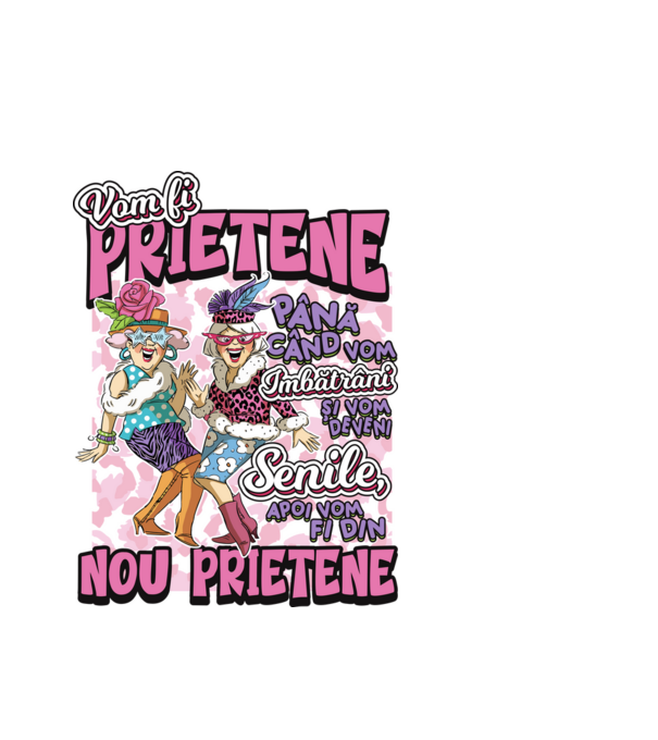 Nou prietene model alb pe tricou