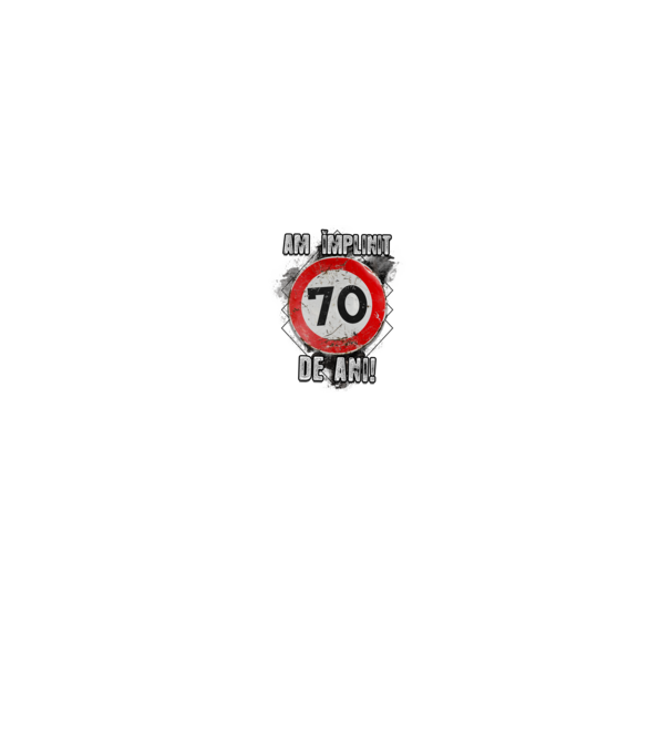 Am împlinit 70 de ani! model negru pe tricou