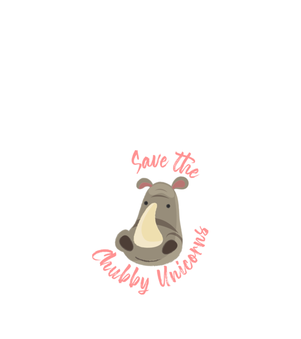 Save the chubby unicorns model negru pe tricou