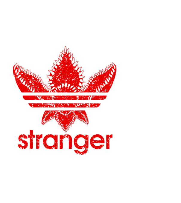 stranger logo red model negru pe tricou