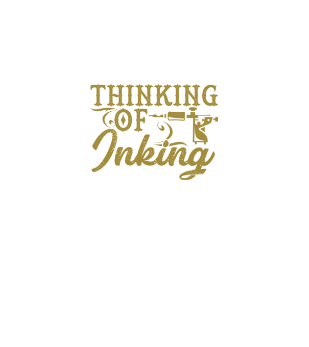 Thinking of inking model negru pe tricou