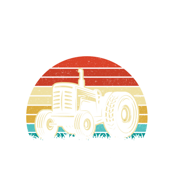 TRACTOR model alb pe tricou