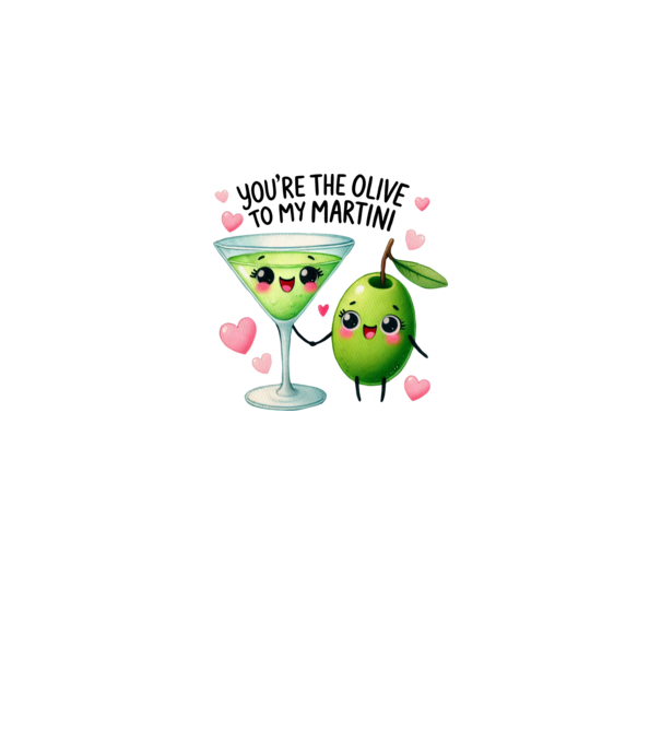 Olive to my Martini model alb pe tricou