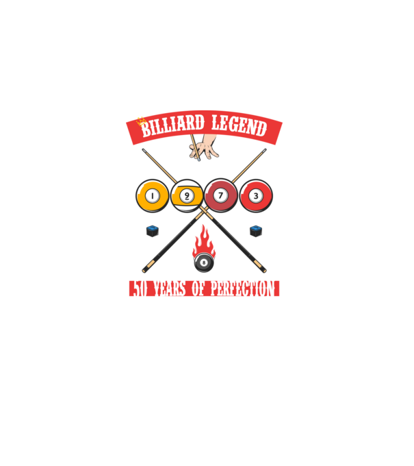 Billiard legend born in 1973 model negru pe tricou