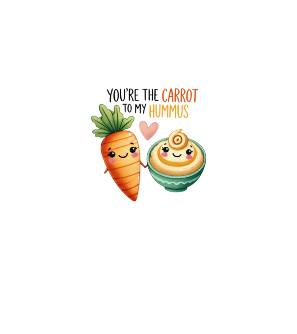 Carrot to my Hummus model alb/roșu pe tricou