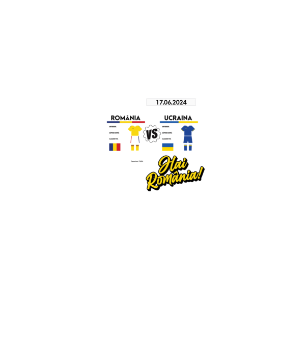 ROU-UKR euro 2024 calendar model negru pe tricou
